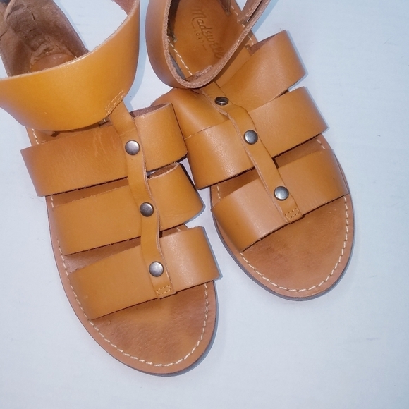 🌸 Madewell | Rowan Gladiator Brown‎ Leather Strap Sandals 7.5 - Picture 3 of 10